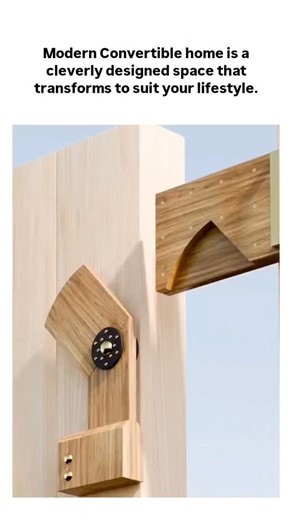 Thetrandinglab.48 on Instagram: "The post showcases a 26-second animated video of a wooden bi-fold door mechanism in a modern convertible home, demonstrating how it folds and slides to maximize space, with the caption highlighting its adaptive design for varying lifestyles. Released on December 26, 2025, by content creator @MlKKEYY , it quickly amassed over 300,000 views and 1,100 likes, drawing enthusiastic replies in Indonesian praising the innovative "cool door" for its clever engineering. Th