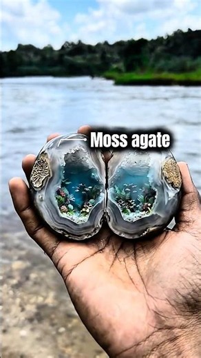 This Moss Agate Looks Like a Hidden Landscape… Found in a Crystal Clear River 🌊⚒️🌿