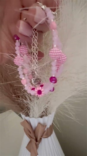 Say hello to our Blush Tone Handmade Bracelet #handcraftedjewelry #pink #smallbusiness