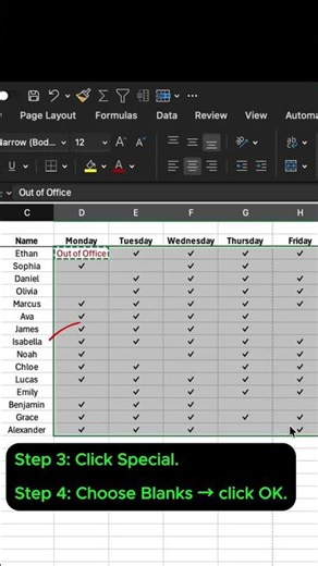 How to Fill All Blank Cells at Once in Excel | Intermediate Excel 201 #exceltips #exceltrick #excel