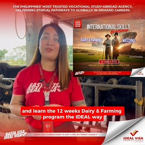 Dreaming of a career in New Zealand? This might be your sign. BAKA iCOW NA! Register now: https://forms.gle/kjV4t17YA863Tp4f8 Join the IVC International Skills Roadshow and discover how you can start your journey through the 12-Week Dairy & Farming Program, the IDEAL way to New Zealand. 🇳🇿 February 13, 2026 | 1:00 PM IVC Manila Office - 1501 Jollibee Centre, San Miguel Avenue, Ortigas, Pasig City Register now: https://forms.gle/kjV4t17YA863Tp4f8 IVC is the biggest and most trusted Dairy & Farm