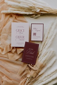 Burgundy Wedding Invitation Suite, Elegant Script Wedding Invitations, Blush & Wine Printable Invite Set, Editable Template - Etsy Australia