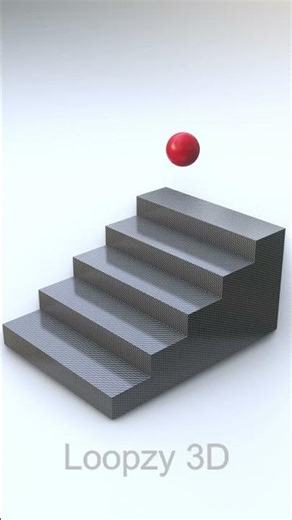 Ball Falling on Steps Satisfying Animation 3D #satisfying #animation #shorts