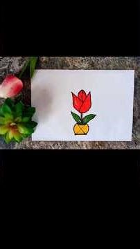 Simple & Beautiful Tulip Drawing for Beginners 🌷✨ #flowers #shortvideo #drawing