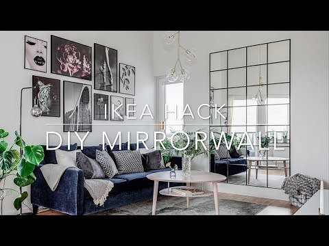 IKEA HACK DIY Industrial Mirror wall under 85 $