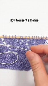 I love adding a lifeline to more complex projects, like a lace scarf. This gives me a safe point to frog back to if I make a mistake. Just insert a piece of crochet cotton into the eye of a tapestry needle and thread it through each stitch. Save this post for the next time you need a lifeline! | Twice Sheared Sheep