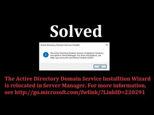 The Active Directory Domain Service Installtion Wizard is relocated in Server Manager/?LinkID=220291