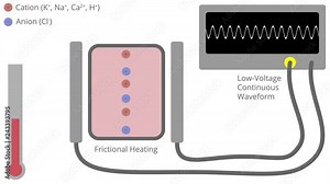Electrosurgery Conversion of Radiofrequency Energy to Heat for Cutting Animation with International Labeling