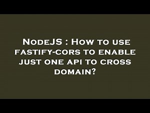 NodeJS : How to use fastify-cors to enable just one api to cross domain?