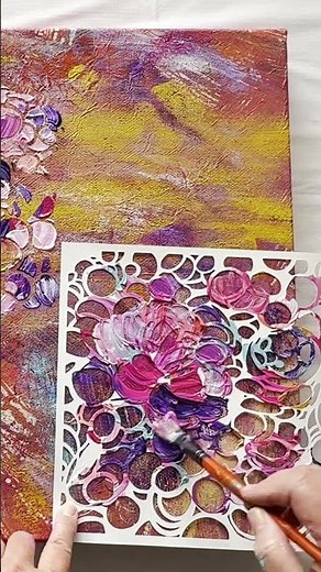 This floral painting technique is ridiculously easy #artprocess #floralart #mixedmediaart