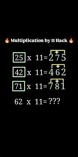 Multiplication by 11 Hack #shortvideo #viral #Arvindparmar2001