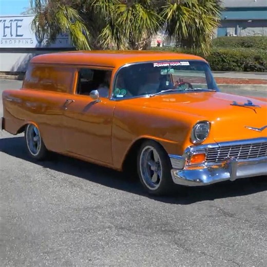 1956 Chevy Sedan Delivery Classic Exhaust Sound Driving By at the Car Show Cruise In