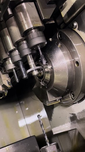 We have our Ti-loc Arbor doing some rigid slotting operations on our Citizen M32. Our arbors provide precision ground mounting service and repeatable positioning. You can also see UTILIS CUT 3000 Series doing some single point threading. These inserts have a common tool holder allowing all turning operations from one holder size. #saw #arbor #machine #genswiss #manufacturing #production #cnc #swisslathe