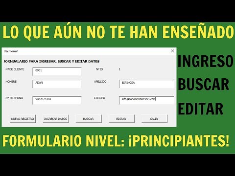 Formulario de INGRESO DE DATOS en excel