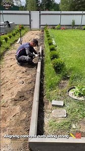 Installing Concrete Border Edging Path 🌿 #landscaping #hardscaping #garden