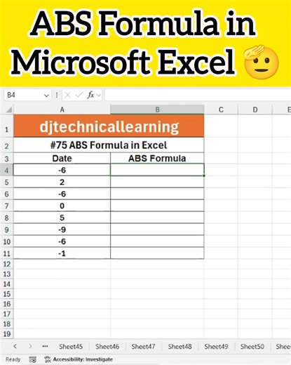 The ABS formula in Excel returns the absolute (always positive) value of any number, which means it removes the negative sign and leaves only the magnitude. It is widely used in accounting, finance, and data analysis to work with differences or variances without worrying about plus or minus signs. ABS formula Meaning the ABS function gives the distance of a number from zero on the number line, ignoring whether it is positive or negative. For example, the absolute value of -10 and 10 is the same: