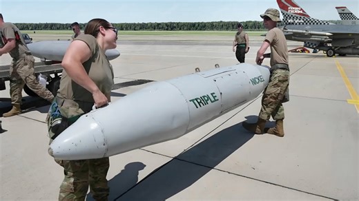 Modified large pods being added to F-16 jets by US Air Force