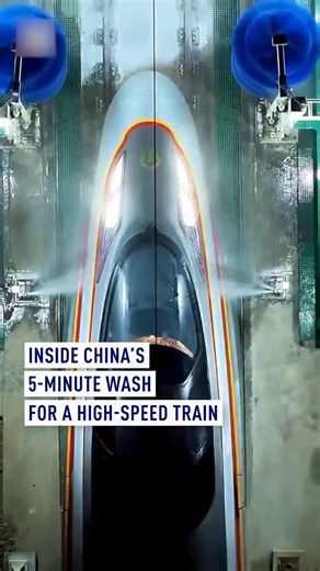 CGTN Europe on Instagram: "February 2 marked the official start of China’s 2026 Spring Festival travel rush. As millions prepare to head home, Fuxing high-speed trains are getting a high-tech “wash” at the Guangzhou Railway Bureau depot. ⁣ ⁣ With dozens of nozzles and rotating brushes, the fully automated system cleans each train every 48 hours or after 9,900 km — finishing the job in just five minutes. ⁣ ⁣ Smart, efficient, and water-saving, it’s all part of keeping China’s rail network running