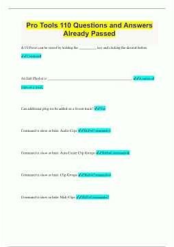 Pro Tools 110 Questions and Answers Already Passed581