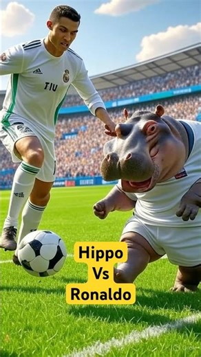 Hippo’s Ronaldo Moment — Dive Included!#thepawcast #ronaldo #shorts