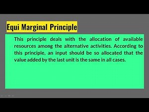 Equi Marginal Principle I Managerial Economics I AKTU