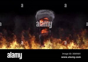 Realistic fire tornado animation with swirling flames, smoke, and sparks. Perfect for action scenes, cinematic VFX, and dramatic motion graphics.
