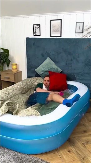 Bedtime Turns Into Splash Time 💦😆🛏️ #pool #funny #prank #comedy