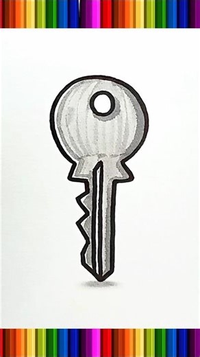 Easy Key Drawing 🔑🗝✨😍👍#drawing #viral #shorts