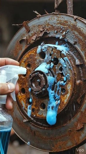 Hand cleaning rusted brake disc #rustcleaning #shorts