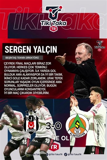 Kartal Yarı Finalde! Sergen Yalçın Konuştu | Beşiktaş 3–0 Alanyaspor 🎙️