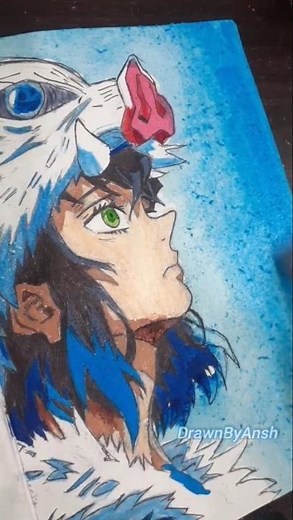 Drawing Inosuke Hashibira || Part-2 #anime #inosuke #art #demonslayer #trending #shorts