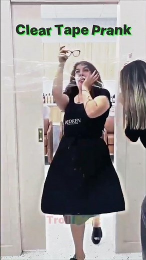 Others clear tape prank vs this one #trollface #prank