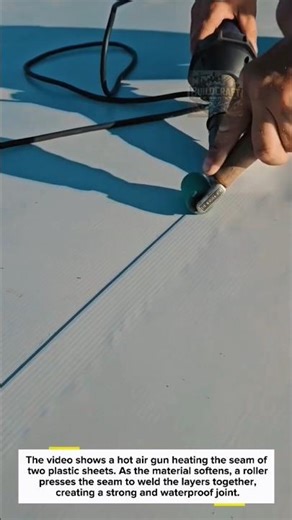 Heat Welding PVC Roofing Seam Fast! #construction #roofing #tools