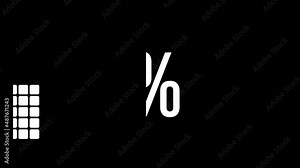 50 percent infographic diagram, fifty percentage square rectangle 4K animation. Flat design chart icon for finance and statistics.