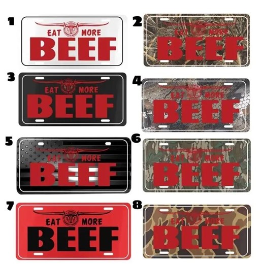 BEEF License Plate, Camo Hunting Lover Vanity Plate, Durable Aluminum Truck Car Accessory