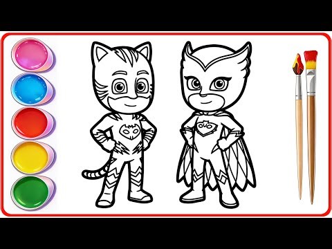 PJ Masks Power Heroes 2026 Catboy and Owlette | Drawing and Coloring PJ Masks | Disney Junior