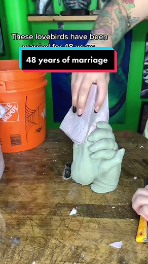 I could feel the love between these two. #love #casting #lifecasting #firststep #demoulding #demouldingvideo #ingersollontario #519