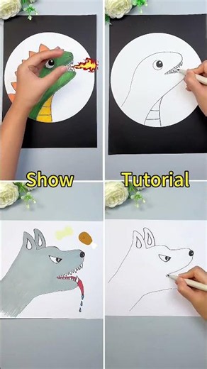 Handprint Art - Easily Paint Fierce Animals!#fun#craft#diy
