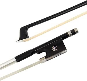 Kmise Carbon Fiber Violin Bows: Lightweight Violin Bow 4/4, Anti-Deformation Full Size Fiddle Bow, Ultra-Stretchy Horse Hair, Gift for Professional, Beginner, Adults, Kids Violins Practice (Black)