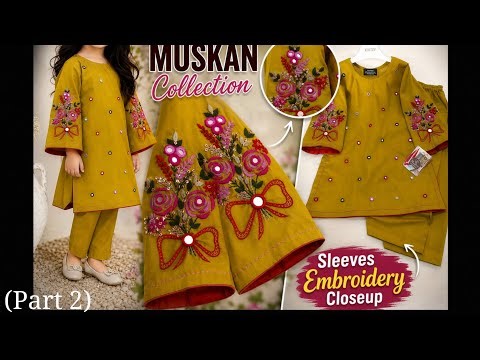 Latest Sleeves Embroidery Design With Mirror Shirt| Easy Needlework Tutorial (Part 2)
