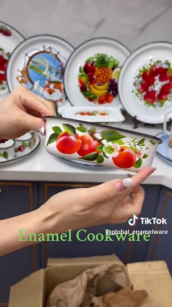 Vintage Enamel Storage Box for Stylish Kitchen Organization