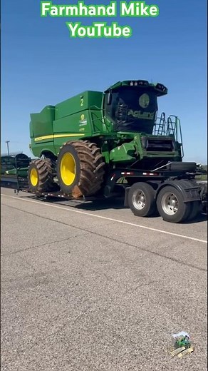 Agland Custom Harvesting on the move from Oklahoma to Kansas.