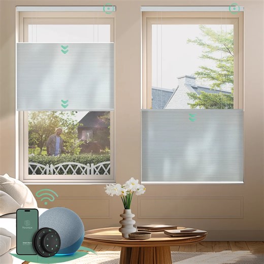 Yoolax 電動 上下開閉式 ハニカムスクリーン | 断熱・省エネ・半遮光｜スマートスピーカー対応