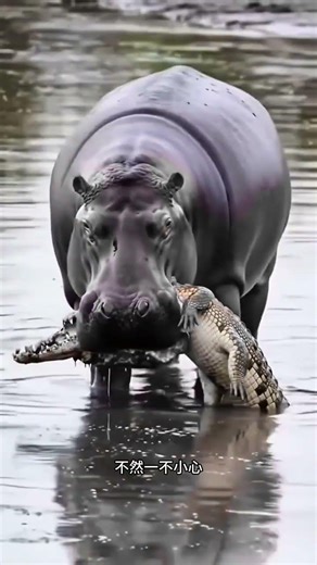 河馬被忽略的實力#動物世界 #野生動物零距離