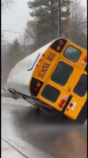 Brakes Brakes Fail on Empty School Bus as It Races Downhill