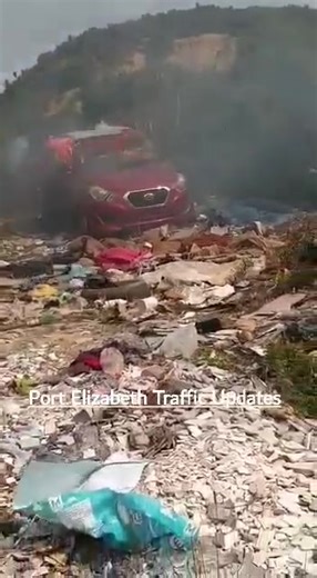 ❗🔥 Old Uitenhage Road just after Booysens Park - Vehicle on Fire - Not confirmed yet, but believe it's a hijacked/stolen vehicle - Police officials on scene 🔥❗ | Port Elizabeth Traffic Updates
