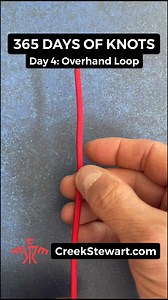 4.5K views · 132 reactions | DAY 4 - Overhand Loop - A nice stopper knot and/or loop using the Overhand Knot (Day 1) tied in a doubled end. | Creek Stewart | Facebook