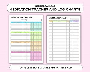 Daily Medication Tracker, Medication Log, Printable Medicine Log for Nurses, Medication Sheet, Medication List, Medicine Intake Tracker, PDF - Etsy