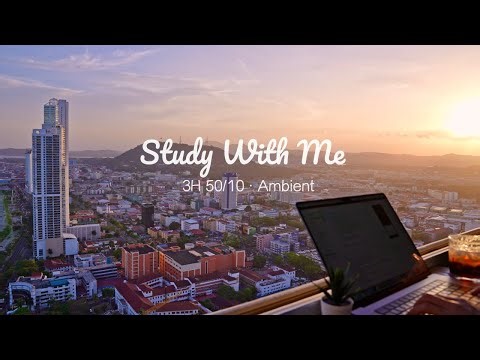 [Ambient ver.] 3-Hour Study with Me / Painted sky / Pomodoro 50-10 / Day 152