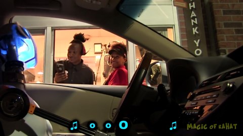 Robot driver prank that earns calm cautious stares